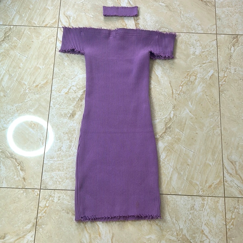 Better Be Off the Shoulder Ribbed Mini Dress with Choker